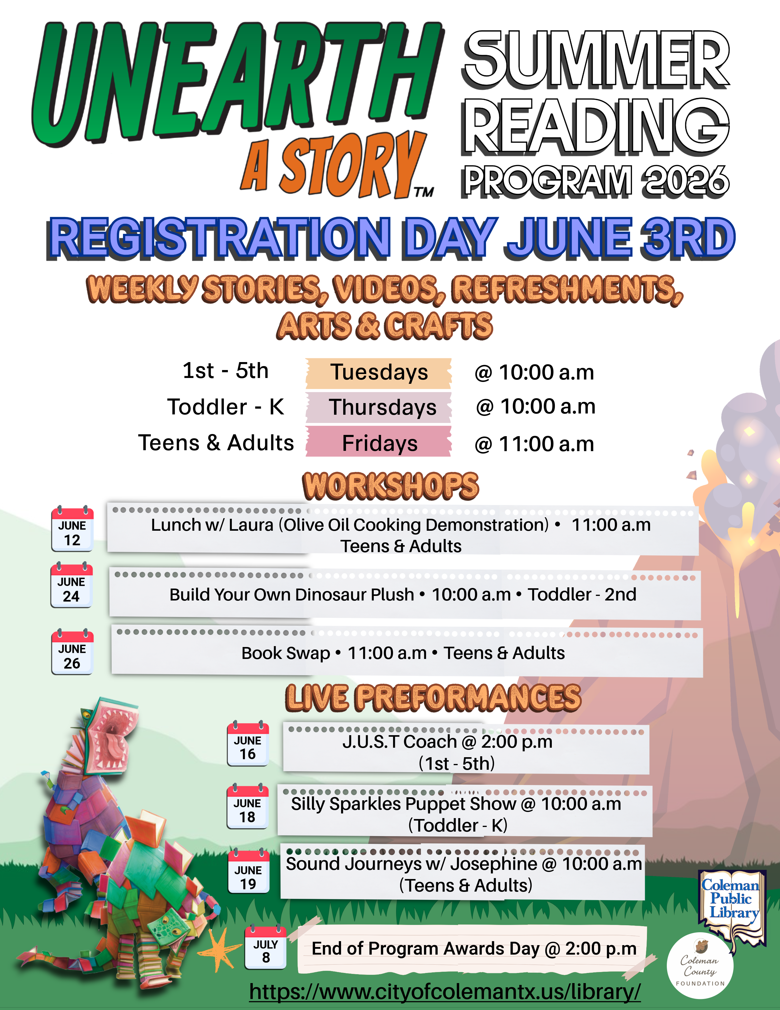 2026 Summer Reading Program flier